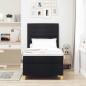 Preview: ARDEBO.de - Boxspringbett mit Matratze Schwarz 100x200 cm Stoff