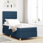 Preview: Boxspringbett mit Matratze Blau 100x200 cm Stoff