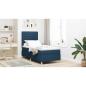 Preview: Boxspringbett mit Matratze Blau 100x200 cm Stoff