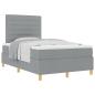 Preview: Boxspringbett mit Matratze Hellgrau 120x200 cm Stoff