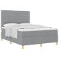 Preview: Boxspringbett mit Matratze Hellgrau 140x200 cm Stoff