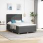 Preview: ARDEBO.de - Boxspringbett mit Matratze Dunkelgrau 140x200 cm Stoff
