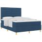 Preview: Boxspringbett mit Matratze Blau 140x200 cm Stoff