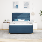 Preview: Boxspringbett mit Matratze Blau 140x200 cm Stoff