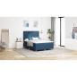 Preview: Boxspringbett mit Matratze Blau 160x200 cm Stoff