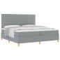 Preview: Boxspringbett mit Matratze Hellgrau 200x200 cm Stoff