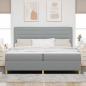 Preview: Boxspringbett mit Matratze Hellgrau 200x200 cm Stoff