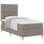 Preview: ARDEBO.de - Boxspringbett mit Matratze Taupe 90x200 cm Stoff