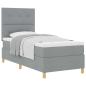 Preview: Boxspringbett mit Matratze Hellgrau 100x200 cm Stoff
