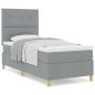 Preview: Boxspringbett mit Matratze Hellgrau 100x200 cm Stoff