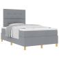 Preview: Boxspringbett mit Matratze Hellgrau 120x200 cm Stoff