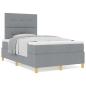 Preview: Boxspringbett mit Matratze Hellgrau 120x200 cm Stoff