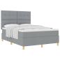 Preview: Boxspringbett mit Matratze Hellgrau 140x190 cm Stoff
