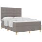 Preview: Boxspringbett mit Matratze Taupe 140x190 cm Stoff