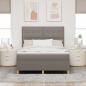 Preview: Boxspringbett mit Matratze Taupe 140x190 cm Stoff