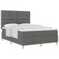Preview: Boxspringbett mit Kopfteil Dunkelgrau 140 x 200 cm Stoff