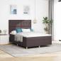 Preview: ARDEBO.de - Boxspringbett mit Kopfteil Dunkelbraun 140 x 200 cm Stoff