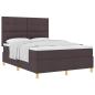 Preview: Boxspringbett mit Kopfteil Dunkelbraun 140 x 200 cm Stoff
