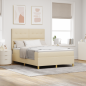 Preview: Boxspringbett mit Matratze Creme 140x200 cm Stoff