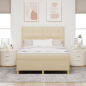 Preview: Boxspringbett mit Matratze Creme 140x200 cm Stoff