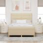 Preview: Boxspringbett mit Matratze Creme 140x200 cm Stoff