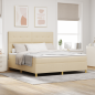 Preview: Boxspringbett mit Matratze Creme Super King Stoff