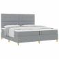 Preview: Boxspringbett mit Matratze Hellgrau 200x200 cm Stoff