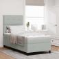 Preview: Boxspringbett mit Kopfteil Hellgrau 90 x 200 cm Samt