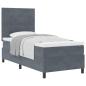 Preview: Boxspringbett mit Matratze Dunkelgrau 90x200 cm Velvet