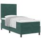 Preview: Boxspringbett mit Matratze Dunkelgrün 90x200 cm Samt