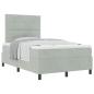 Preview: Boxspringbett mit Matratze Hellgrau 120x200 cm Samt