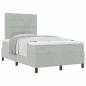 Preview: Boxspringbett mit Matratze Hellgrau 120x200 cm Samt