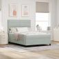 Preview: ARDEBO.de - Boxspringbett mit Kopfteil Hellgrau 140 x 190 cm Samt