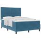 Preview: Boxspringbett mit Matratze Dunkelblau 140x200 cm Velours