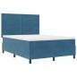Preview: Boxspringbett mit Matratze Dunkelblau 140x200 cm Velours