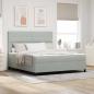 Preview: ARDEBO.de - Boxspringbett mit Matratze Hellgrau Super King Velvet
