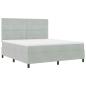 Preview: Boxspringbett mit Matratze Hellgrau Super King Velvet