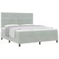 Preview: Boxspringbett mit Matratze Hellgrau Super King Velvet