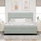 Preview: Boxspringbett mit Matratze Hellgrau Super King Velvet