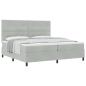 Preview: Boxspringbett mit Matratze Hellgrau 200x200 cm Samt