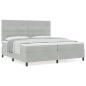 Preview: Boxspringbett mit Matratze Hellgrau 200x200 cm Samt