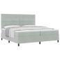 Preview: Boxspringbett mit Matratze Hellgrau 200x200 cm Samt