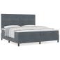 Preview: Boxspringbett mit Matratze Dunkelgrau 200x200 cm Samt