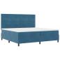 Preview: Boxspringbett mit Kopfteil Dunkelblau 200 x 200 cm Samt