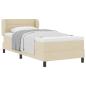 Preview: Bettgestell mit Matratze Creme Stoff 100 x 200 cm Bettmatratze