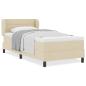 Preview: Bettgestell mit Matratze Creme Stoff 100 x 200 cm Bettmatratze