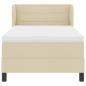 Preview: Bettgestell mit Matratze Creme Stoff 100 x 200 cm Bettmatratze
