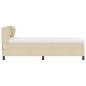 Preview: Bettgestell mit Matratze Creme Stoff 100 x 200 cm Bettmatratze