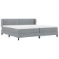 Preview: Boxspringbett mit Matratze Hellgrau 200x200 cm Stoff