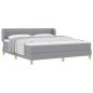 Preview: Boxspringbett mit Matratze in Hellgrau 180x200 cm aus Stoff